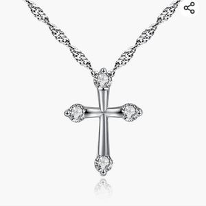 3/$18 Cross Pendant Necklace with CZ Cubic Zirconia Accents